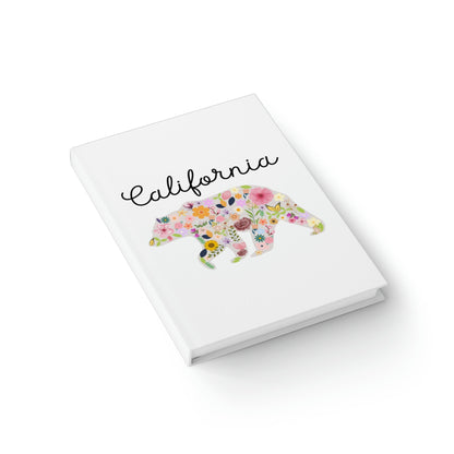California Bear Flower Design Journal - Ruled Line Floral Cali Golden State