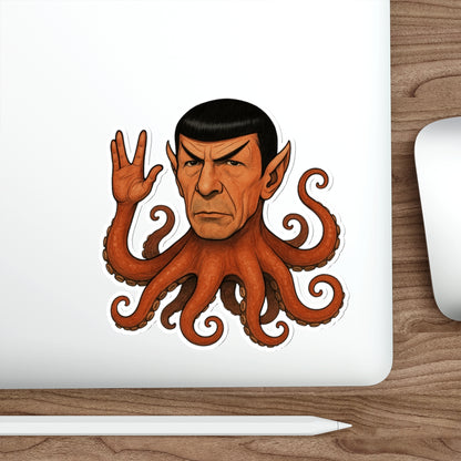 Spocktopus | Unique Octopus Alien Die-Cut Stickers - Perfect for Laptop, Water Bottle, Car, Fridge Decor, & Gift for Sci-Fi Fans