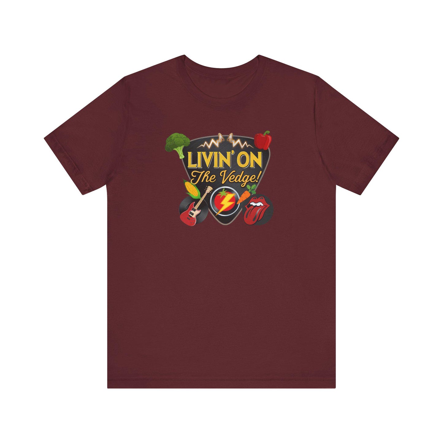 Rocking Veggie Graphic Tee, Funny Food Shirt, Music Lovers Gift, Unisex Humor T-Shirt, Casual Wear for Parties