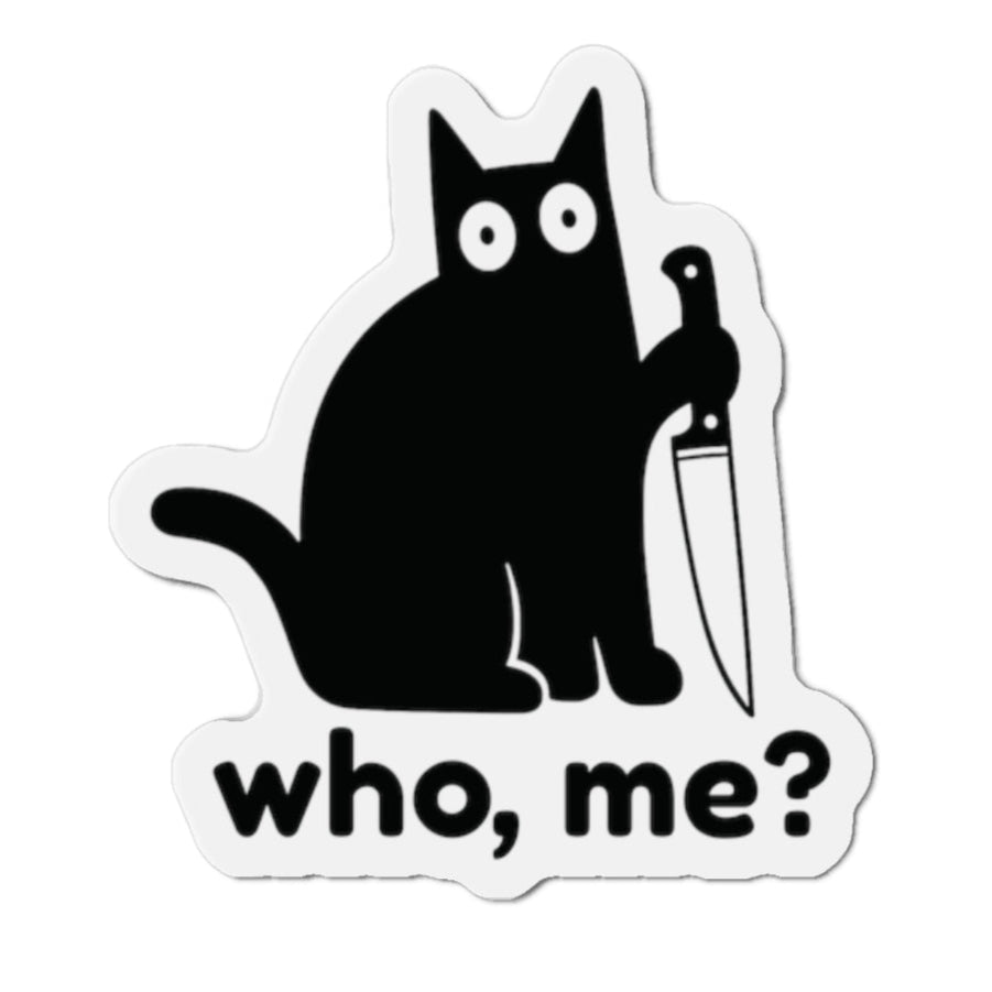 Who, me? | Whimsical Cat Die-Cut Magnets - Perfect for Cat Lovers, Fun Home Decor, Unique Gifts, Kitchen Essentials