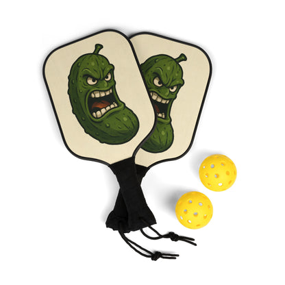 Angry Pickleball Paddle Set - Fun Pickleball Gear for Enthusiasts, Gift for Sports Lovers, Unique Pickleball Game Kit