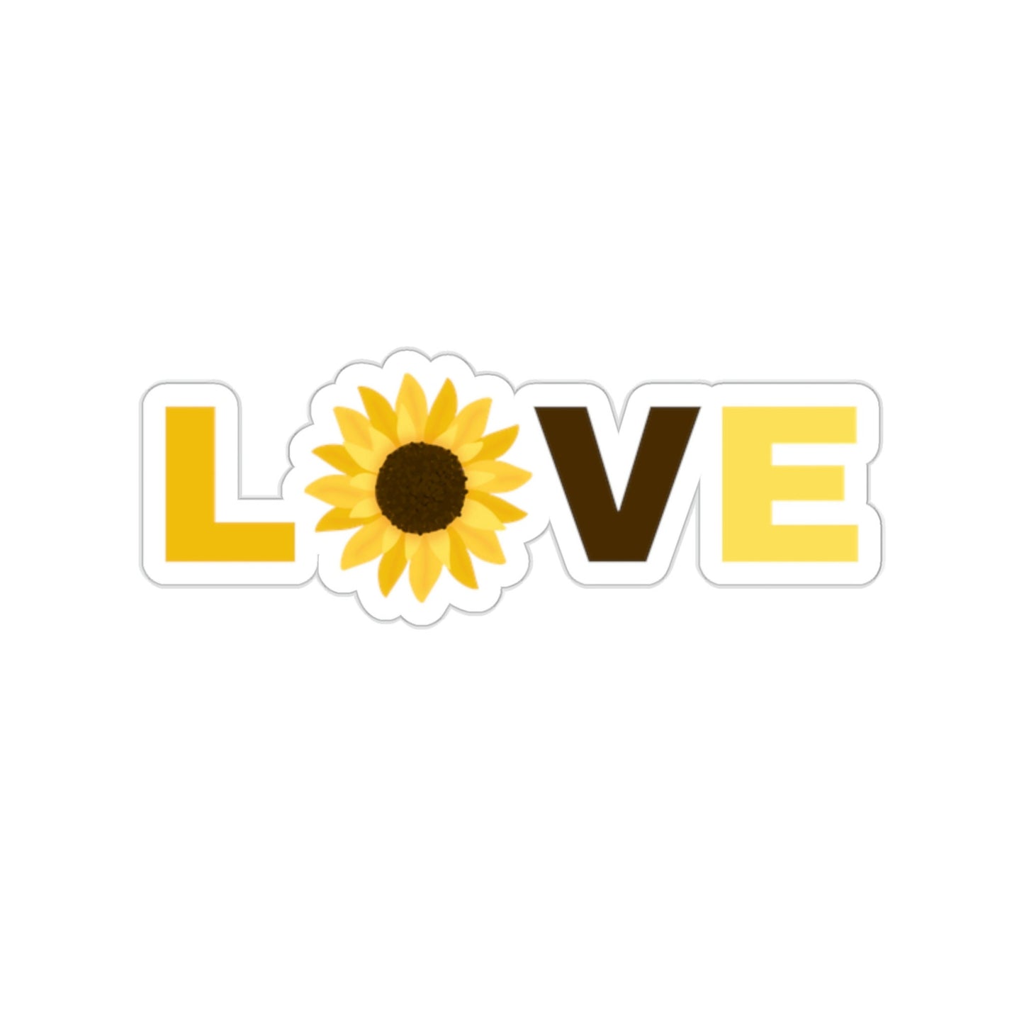 Love Sunflower Design Kiss-Cut Stickers