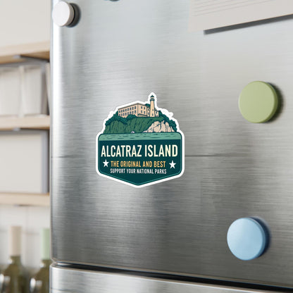 Alcatraz Island Sticker, National Parks Kiss-Cut Vinyl Decal, Outdoor Travel Laptop Sticker, Gift for Park Lovers & History Buffs