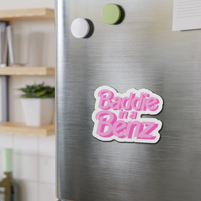Baddie in a Benz Die-Cut Magnets: Fun Refrigerator Decor, Hipster Gift, Car Accessory, Trendy Home Decor, Stylish Motif