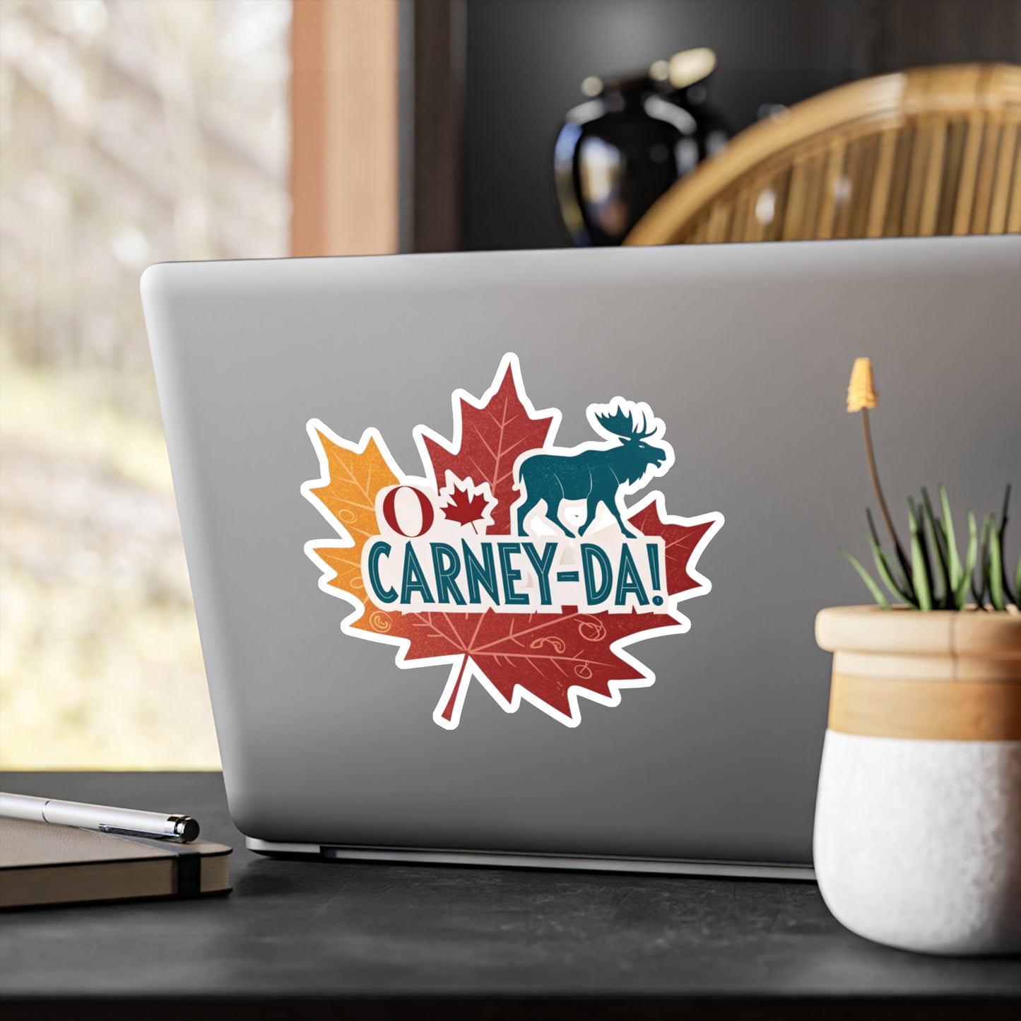 O Carney-da! Fun Canadian Kiss-Cut Vinyl Decals, Moose Designs for Car Stickers, Scrapbooking, Gifts, Canada Day Decor, Unique Vinyl Art
