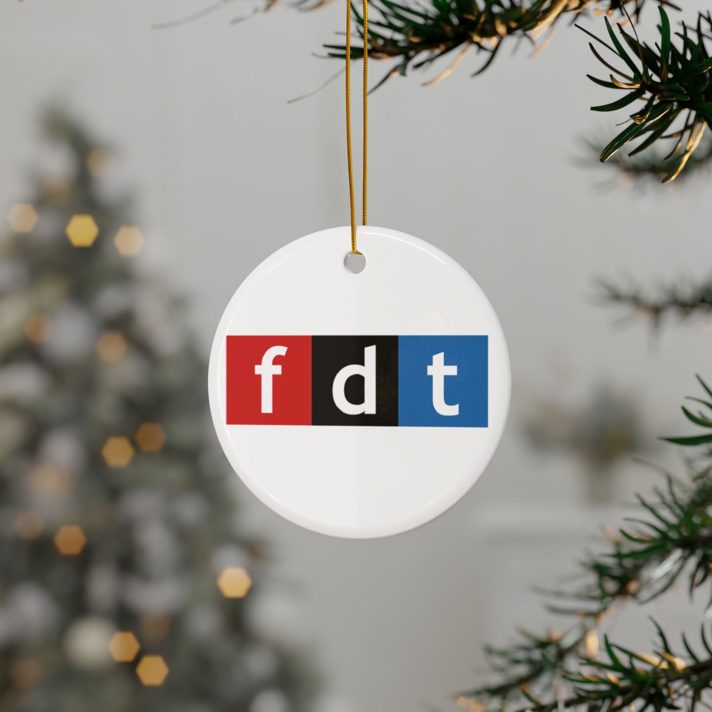 Foxtrot Delta Tango NPR Logo Ceramic Ornament | Anti Trump | Alternative Christmas Decor | Not Grandma's Christmas | Guerilla Christmas