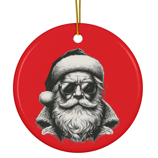 Cool Santa Christmas Ornament, Festive Holiday Decor, Unique Santa Claus Decoration, Xmas Gift for Friends and Family, Vintage Style