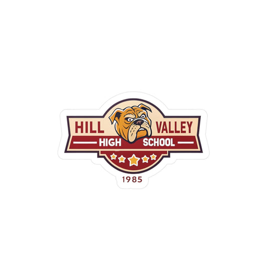 Back to the Future Retro Custom Kiss-Cut Vinyl Decals, Personalized School Stickers, Hill Valley High Decor