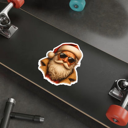 Cool Santa Die-Cut Sticker | Retro Sunglasses Holiday Sticker | Santa Sticker | Christmas Decor | Laptop Decal