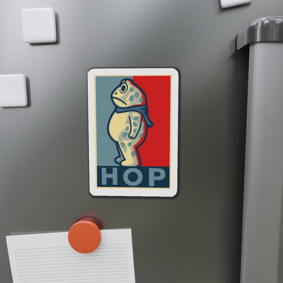 Portland Frog "Hop" Die-Cut Magnet | Obama Inspired Die-Cut Frog Magnets for Refrigerator Art, Vehicle Magnet