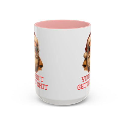 Cool Santa Coffee Mug | 'You Ain't Gettin' Shit' Santa Holiday Mug | Christmas Decor | Holiday Kitchenware | Stocking Fillers | White Elephant