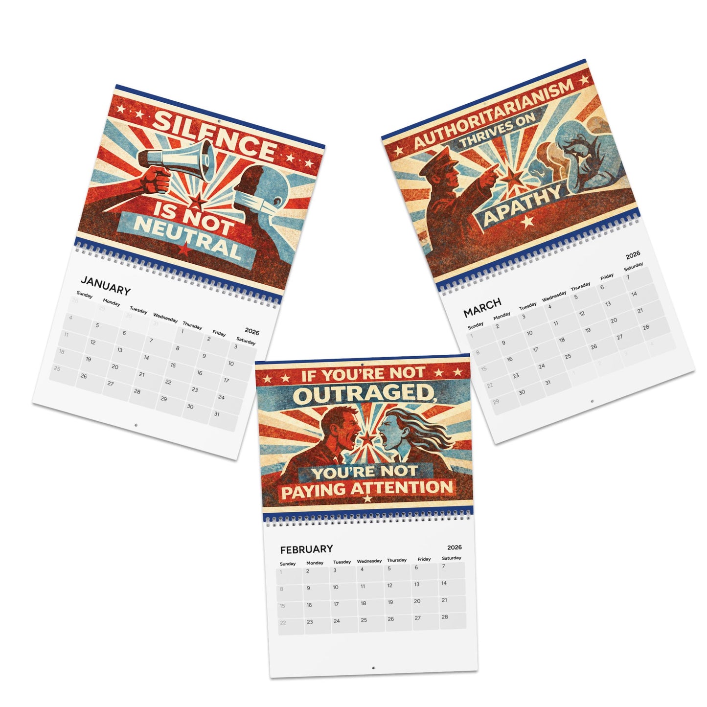 2026 Protest Calendar | Anti-Fascism | Anti-Capitalism | Resist | Wall Planner | Wall Calendar