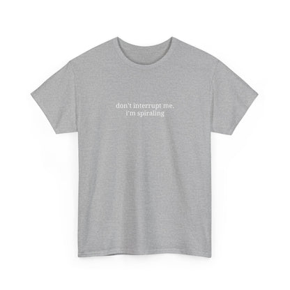Spiraling Unisex Heavy Cotton Tee, Casual Wear, Gift for Mental Health Awareness, Funny Tee, Relaxed Fit, Everyday Comfort