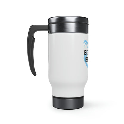 Be Brave Be Bold Bear Design Stainless Steel Travel Mug with Handle, 14oz