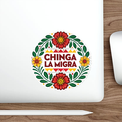 Chinga La Migra Anti I.C.E Vibrant Die-Cut Stickers for Empowerment and Expression, Laptop Decor, Party Favors, Artistic Gifts
