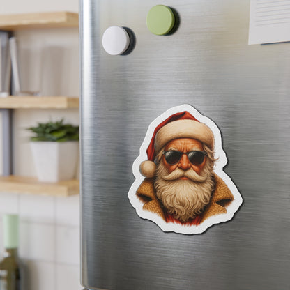Cool Santa Die-Cut Magnet | Christmas Refrigerator Magnet | Stocking Filler | White Elephant | Alternative Christmas Gift
