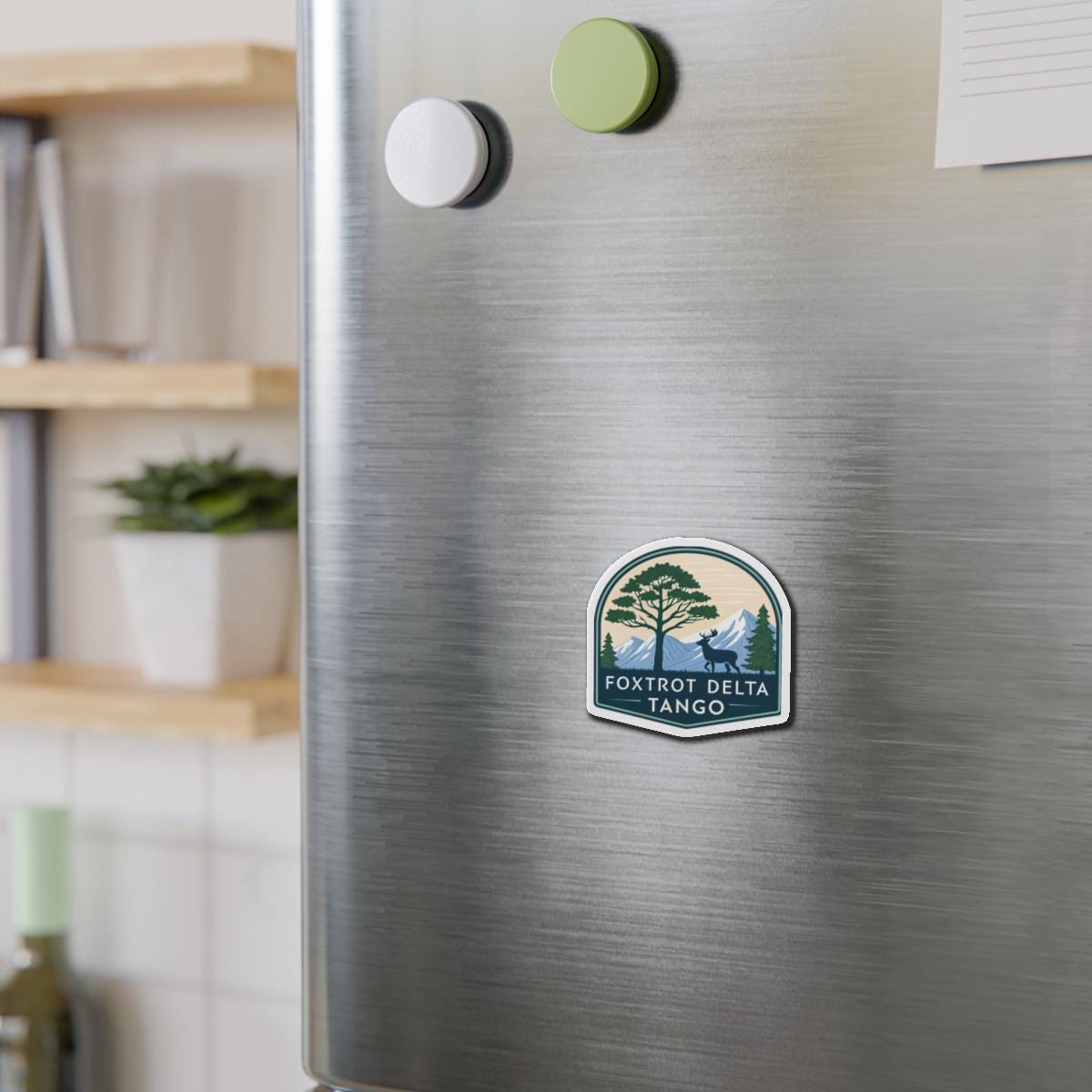 Foxtrot Delta Tango Nature-Themed Die-Cut Magnets, Outdoor Decor, Foxtrot Delta Tango, Eco-Friendly, Gift for Adventurers, Mountain Lovers