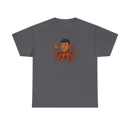 Spocktopus | Octopus Spock Unisex T-Shirt, Funny Nerd Tee, Geeky Apparel, Pop Culture Gift, Sci-Fi Fan Shirt