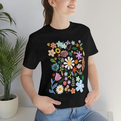 Flower Design T-Shirt Flowers Petals Field Nature Floral Unisex Tee