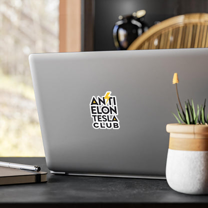 Anti Elon Tesla Club Vinyl Decals, Funny Car Stickers, Unique Wall Decor, Gift for Tech Lovers, Anti-Elon Merchandise