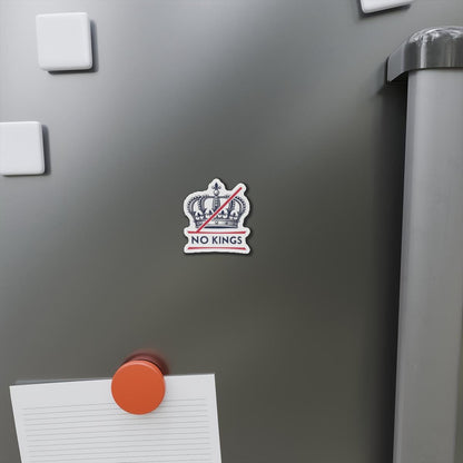 Rebellious Die-Cut Magnet - No Kings Design, Home Décor, Gift for Activists, Fun Fridge Magnet, Political Statement