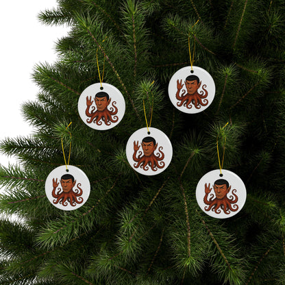 Spocktopus | Whimsical Ceramic Ornaments, Unique Holiday Decor for Trekkies, Perfect Gift for Christmas