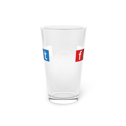 FDT NPR Logo Pint Glass | 16oz | Foxtrot Delta Tango | Anti Trump | Resist | FDT Logo