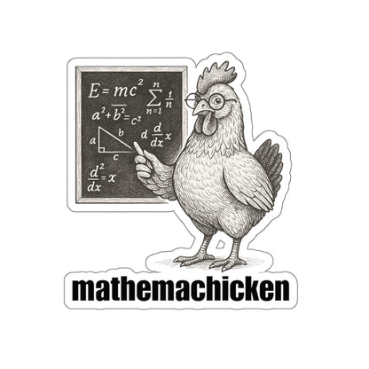 Mathemachicken | Funny Math Chicken Die-Cut Stickers, Teacher Gift, Student Decor, Laptop Stickers, Classroom Supplies, Math Humor