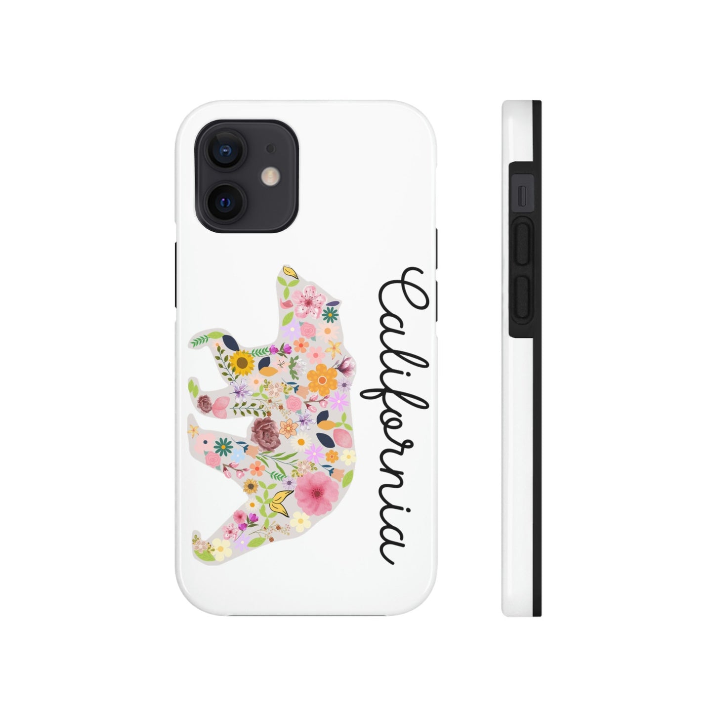 California Bear Flower Design Floral Flowers Cali Golden State Tough Phone Cases, Case-Mate