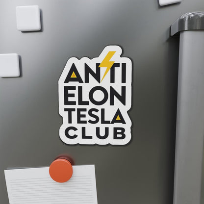Anti Elon Tesla Club Die-Cut Magnets - Anti Elon Tesla Club | Fun Fridge Magnet, Gift for Fans, Home Decor, Quirky Collection, Car Ornament