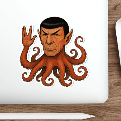 Spocktopus | Unique Octopus Alien Die-Cut Stickers - Perfect for Laptop, Water Bottle, Car, Fridge Decor, & Gift for Sci-Fi Fans