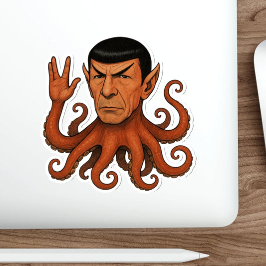 Spocktopus | Unique Octopus Alien Die-Cut Stickers - Perfect for Laptop, Water Bottle, Car, Fridge Decor, & Gift for Sci-Fi Fans