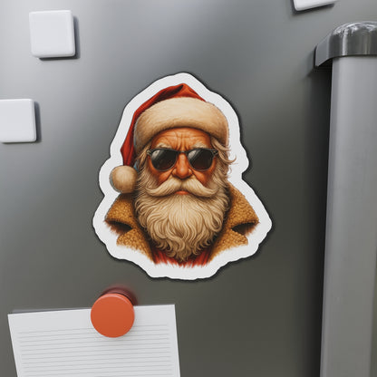 Cool Santa Die-Cut Magnet | Christmas Refrigerator Magnet | Stocking Filler | White Elephant | Alternative Christmas Gift