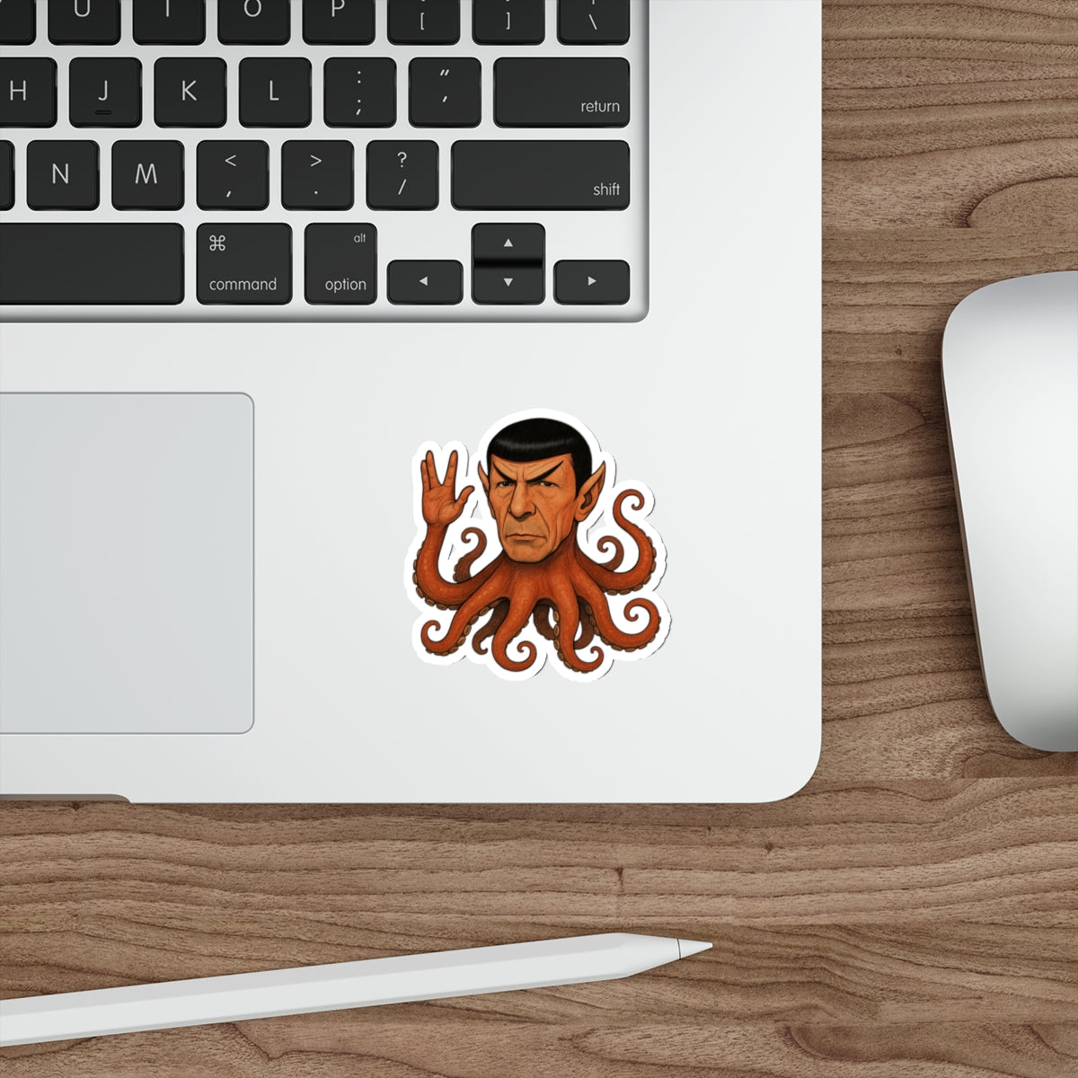 Spocktopus | Unique Octopus Alien Die-Cut Stickers - Perfect for Laptop, Water Bottle, Car, Fridge Decor, & Gift for Sci-Fi Fans