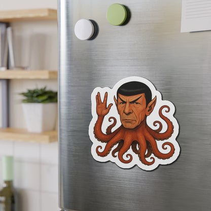 Spocktopus | Unique Octopus Vulcan Die-Cut Magnets for Nerdy Decor, Geek Gift, Home Office Decoration, Science Fiction Collectible