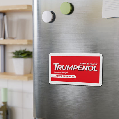 Tylenol Parody Political Humor Die-Cut Magnets, Fun Refrigerator Decor, Gift for Friends, Quirky Kitchen Accessories, Trendy Home Decor