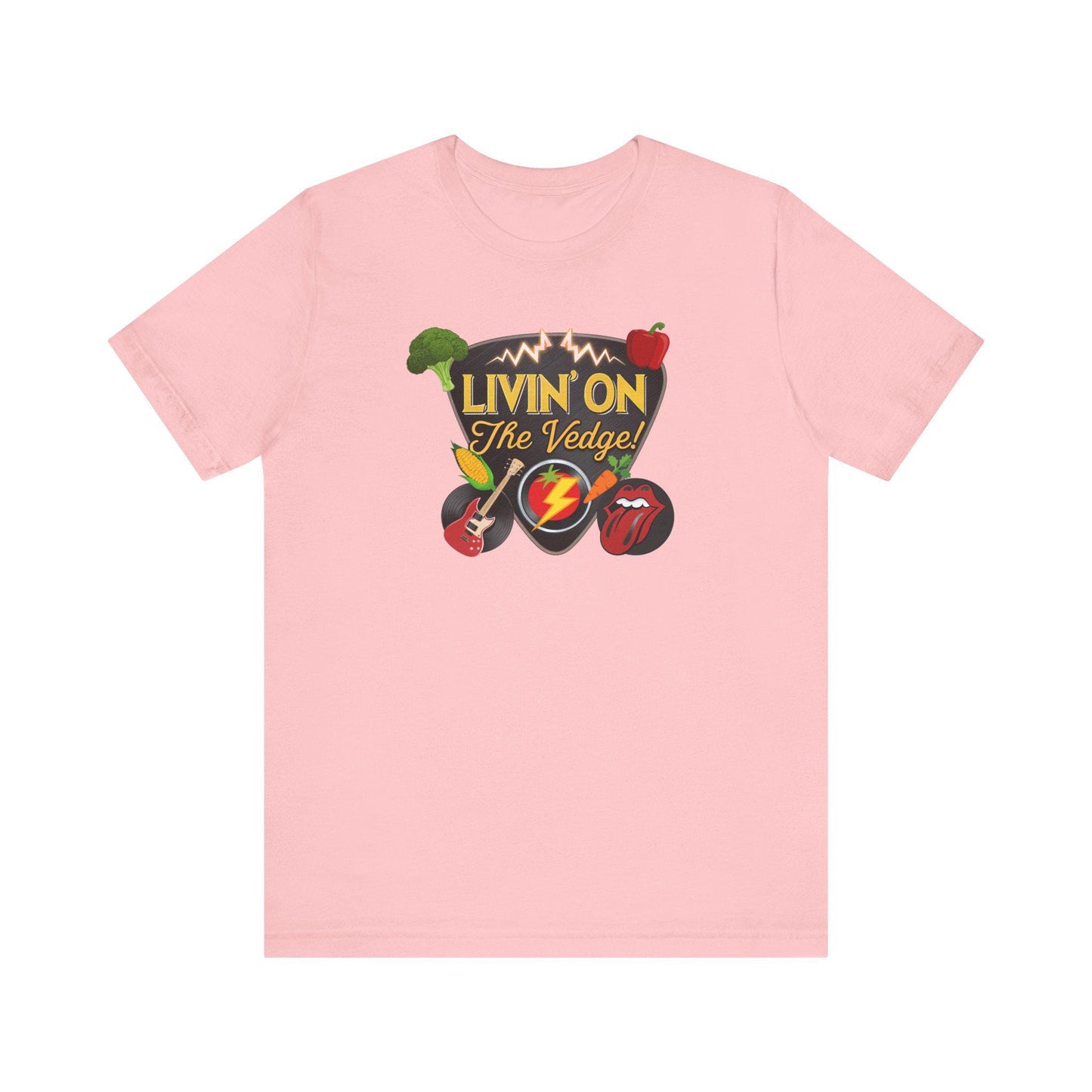 Rocking Veggie Graphic Tee, Funny Food Shirt, Music Lovers Gift, Unisex Humor T-Shirt, Casual Wear for Parties