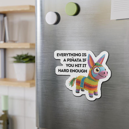 Playful Piñata Die-Cut Magnets, Fun Home Decor, Gift for Kids, Birthday Keepsake, Quirky Refrigerator Magnet