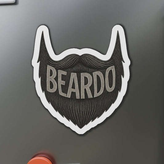 Beardo Beard-Themed Die-Cut Magnet, Fun Décor for Bearded Friends, Great Gift for Father's Day, Hipster Home Accents, Kitchen, Office