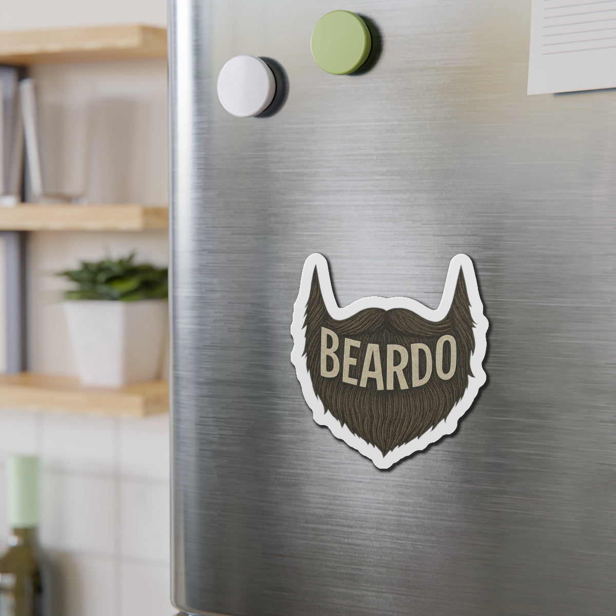 Beardo Beard-Shaped Die-Cut Magnet, Funny Gift for Bearded Men, Home Decor, Refrigerator Magnet, Beardo Magnet