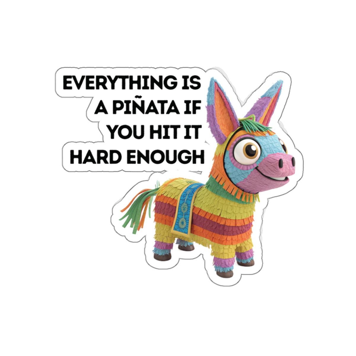 Playful Piñata Die-Cut Stickers, Fun Party Decor, Cute Laptop Stickers, Whimsical Gift Ideas, Colorful Art Decals