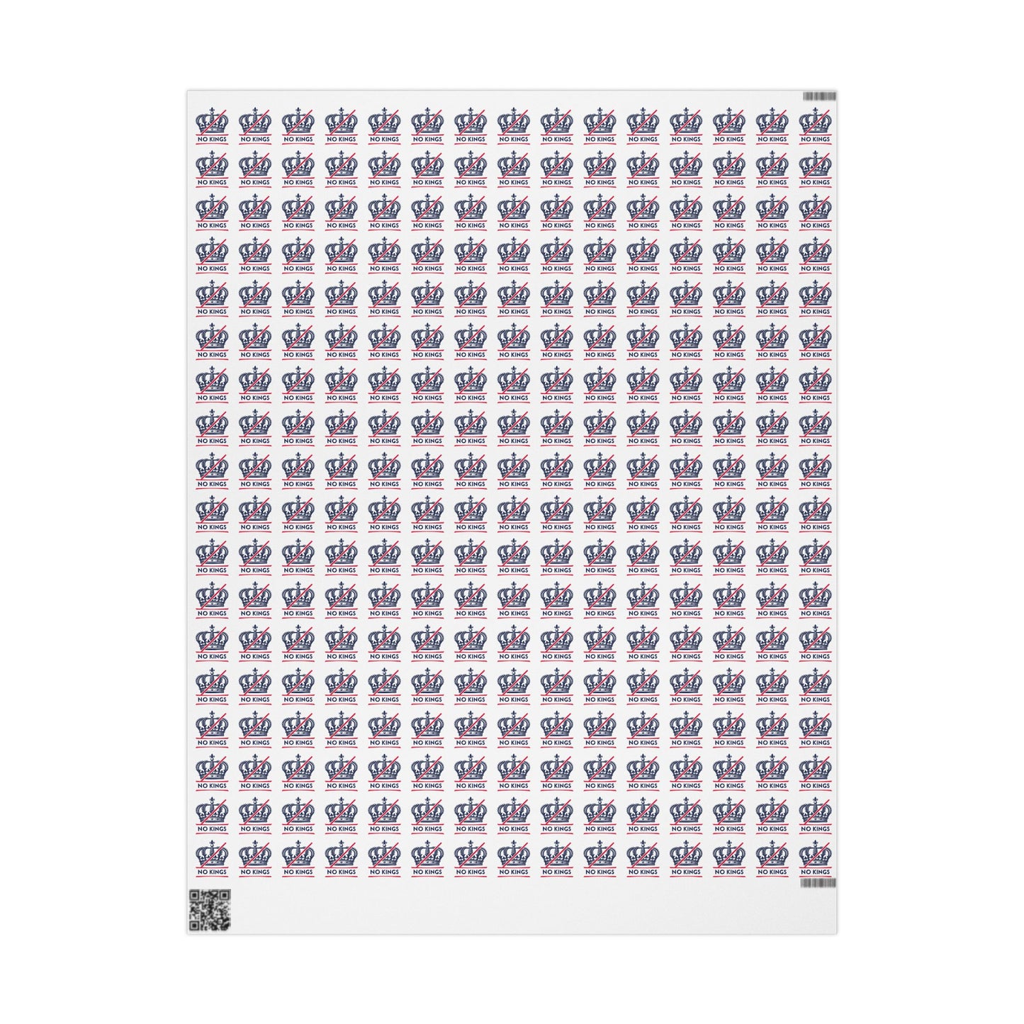 No Kings Pattern Wrapping Paper | Glossy or Matte Finish Options | Anti-Trump | No Kings in America