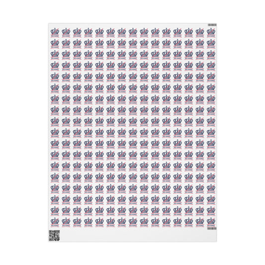 No Kings Pattern Wrapping Paper | Glossy or Matte Finish Options | Anti-Trump | No Kings in America
