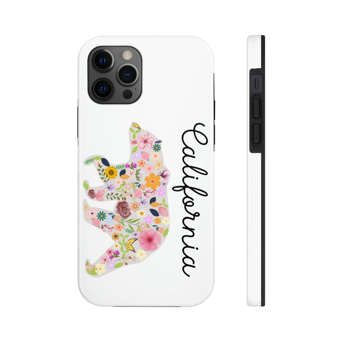 California Bear Flower Design Floral Flowers Cali Golden State Tough Phone Cases, Case-Mate