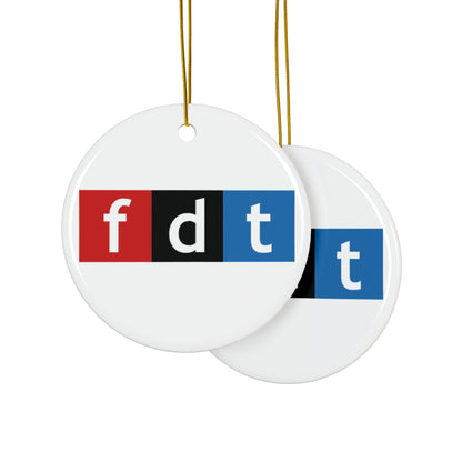 Foxtrot Delta Tango NPR Logo Ceramic Ornament | Anti Trump | Alternative Christmas Decor | Not Grandma's Christmas | Guerilla Christmas