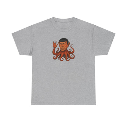 Spocktopus | Octopus Spock Unisex T-Shirt, Funny Nerd Tee, Geeky Apparel, Pop Culture Gift, Sci-Fi Fan Shirt