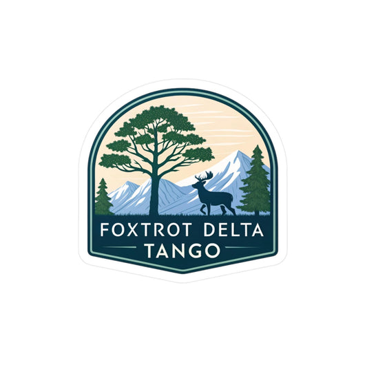 Foxtrot Delta Tango, Nature-Inspired Kiss-Cut Vinyl Decals, Great For Cars, Laptops, and Water Bottles