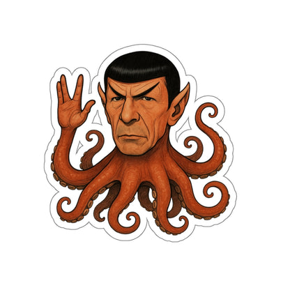 Spocktopus | Unique Octopus Alien Die-Cut Stickers - Perfect for Laptop, Water Bottle, Car, Fridge Decor, & Gift for Sci-Fi Fans