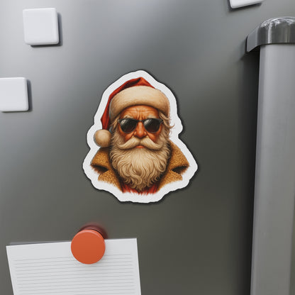 Cool Santa Die-Cut Magnet | Christmas Refrigerator Magnet | Stocking Filler | White Elephant | Alternative Christmas Gift