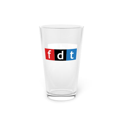 FDT NPR Logo Pint Glass | 16oz | Foxtrot Delta Tango | Anti Trump | Resist | FDT Logo